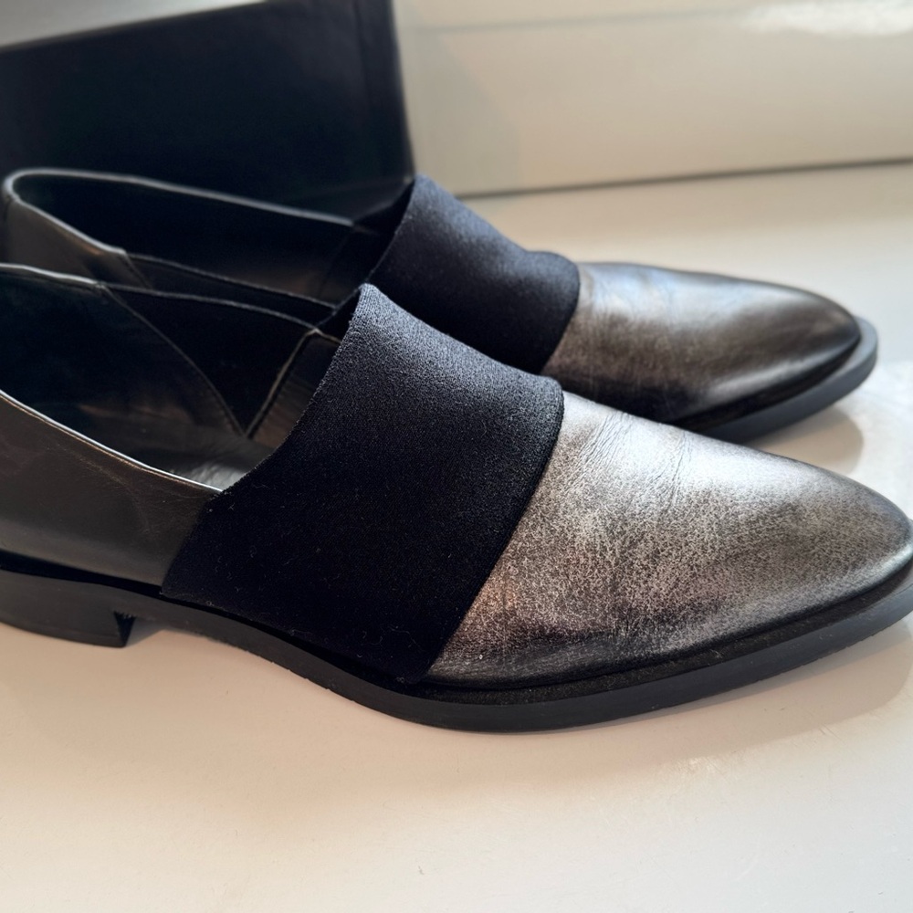 Donna Carolina Black Italian leather shoes, size 37.5